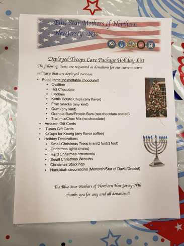 Our list currently being collected at the Milton Dunkin' Donuts for our deployed men and women!
